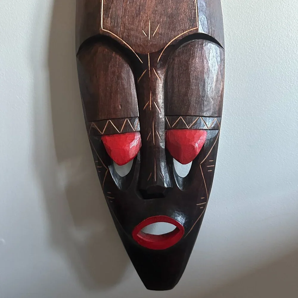 Hand-Carved Ecuadorian Wood Mask - From Ecuador - Wall Decor